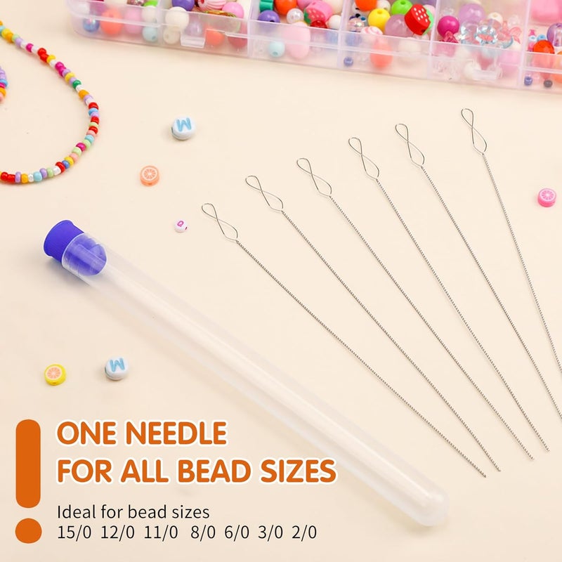 UOOU Beading Needles, 6 Pcs Twist Seed Bead Needles, Fine 0.024, Diameter 5.1 inches Length Twisted Wire Collapsible Eye Beading Needle for Jewelry Making - Image 5